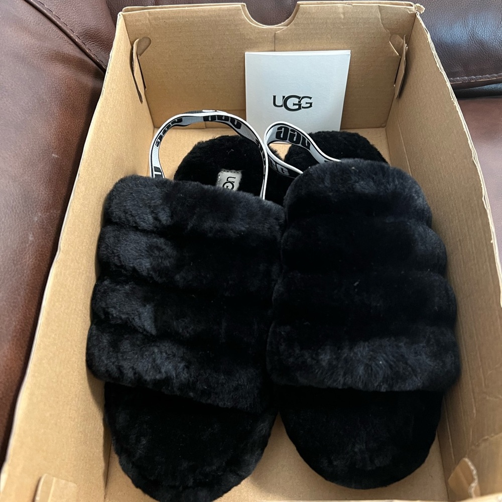 Brand new never worn Black  slippers